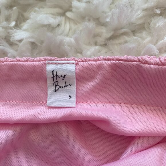 pink one sleeve flower skirt set size small - Picture 3 of 3